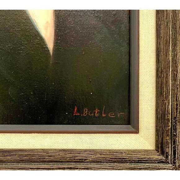 Dog Portrait Terroir in Suit Painting Canine Art Oil on Canvas Signed and Framed - Picture 5 of 7